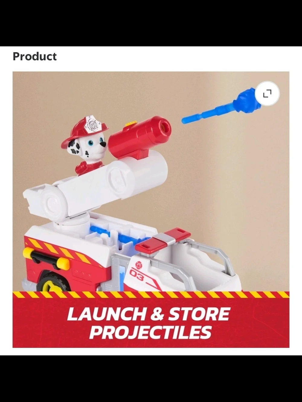 PAW Patrol Fire Rescue: Marshall's Rescue Fire Engine with Figure, Launcher & Ac
